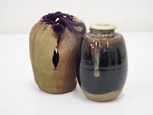 京焼　桶谷定一造　肩衝茶入（仕覆付）　□z